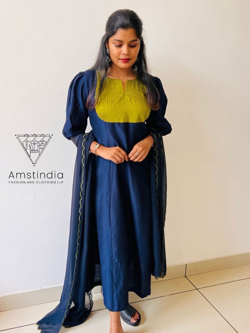 Ethnic kurta with Twin Dupatta-00010 - Image 4