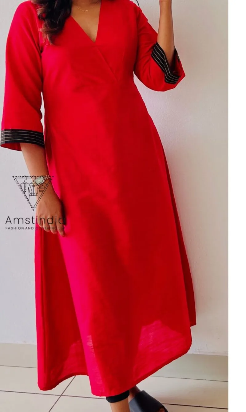 Ethnic kurta with twin dupatta set | 00009 - Image 6