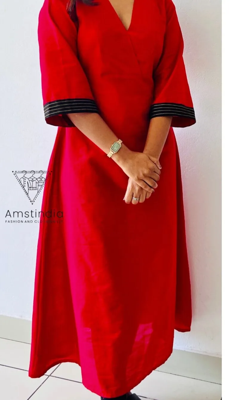 Ethnic kurta with twin dupatta set | 00009 - Image 3