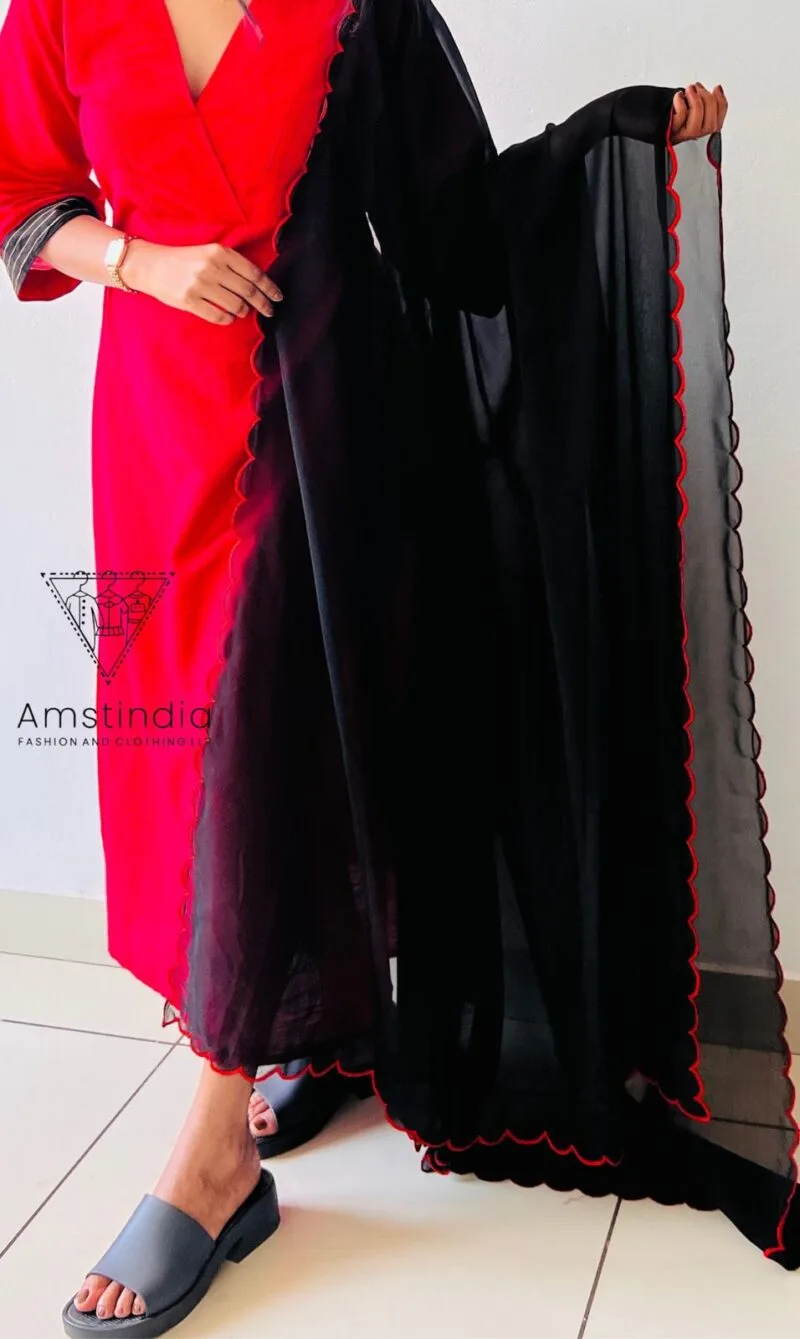 Ethnic kurta with twin dupatta set | 00009 - Image 5